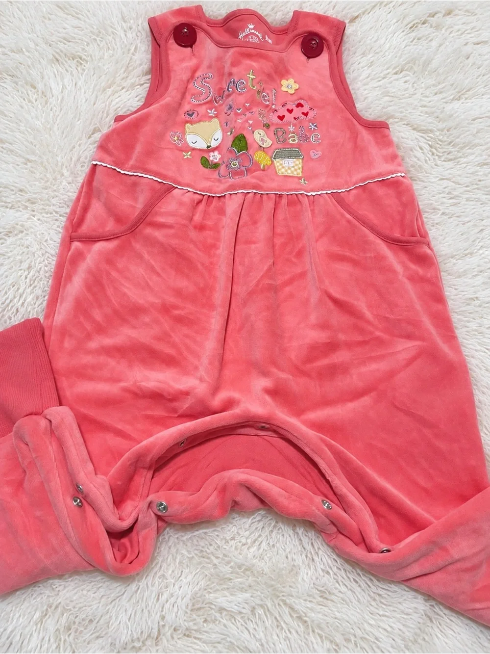 Hallmark Coral Pink 'Sweetie!' Girls Sleep Sack Romper